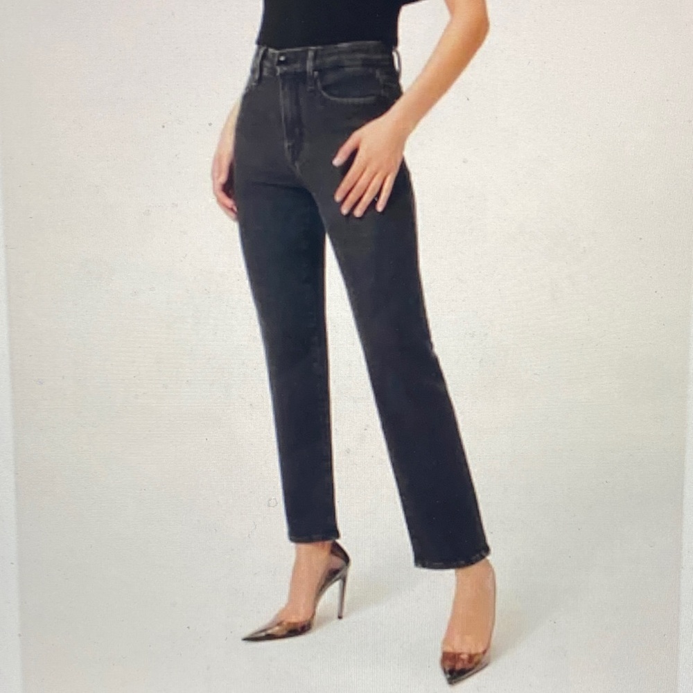 Good American Good Legs Straight Sculpting Jeans GS419TFT- BLACK 184 Size 8/29